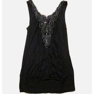 Urban Outfitters Lux Banded Tunic Top / Mini Dress Tank Top Sequin Chest sz M